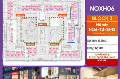 Sở Hữu Căn TMDV NO6-T3-SH12 Hướng Tây Bắc - View Nội Khu Thoáng Đãng - Giá Cực Tốt.