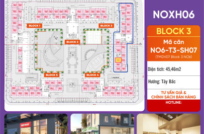 Sở Hữu Căn TMDV NO6-T3-SH07 Hướng Tây Bắc - Diện Tích 45.46m² - Kinh Doanh Tốt.