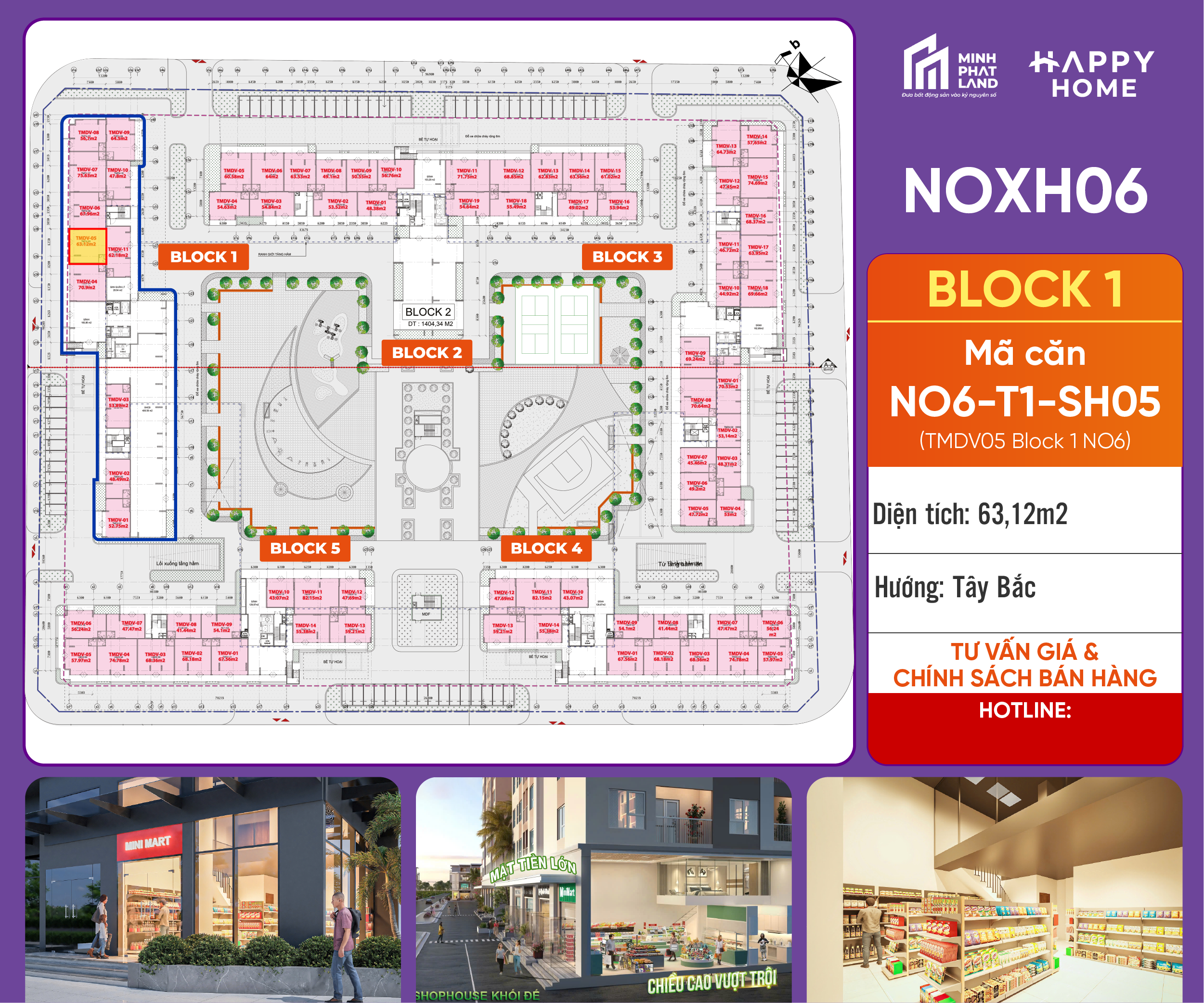 [Chính Chủ] Bán Căn NO6-T1-SH05 Block 1 – 63,12 m2