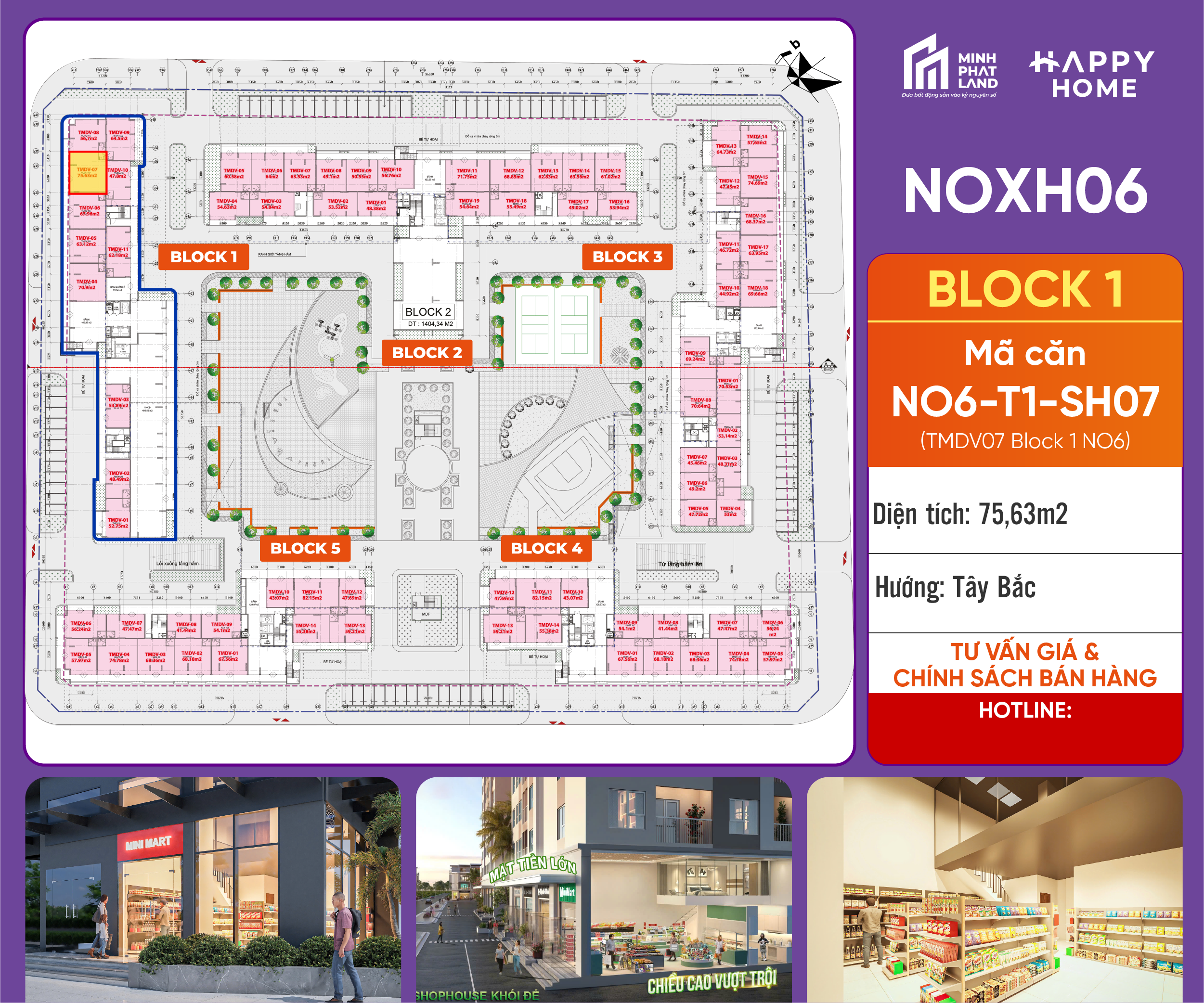 [Chính Chủ] Bán Căn NO6-T1-SH07 Block 1 – 75,63 m2