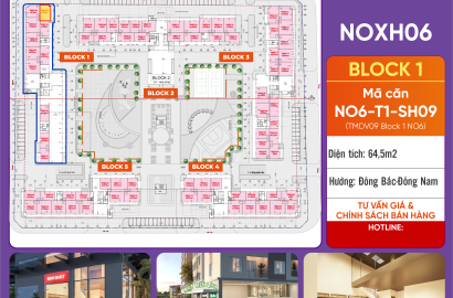 [Căn Góc 2 Mặt Tiền] Bán Căn NO6-T1-SH09 Block 1 – 64,50 m2