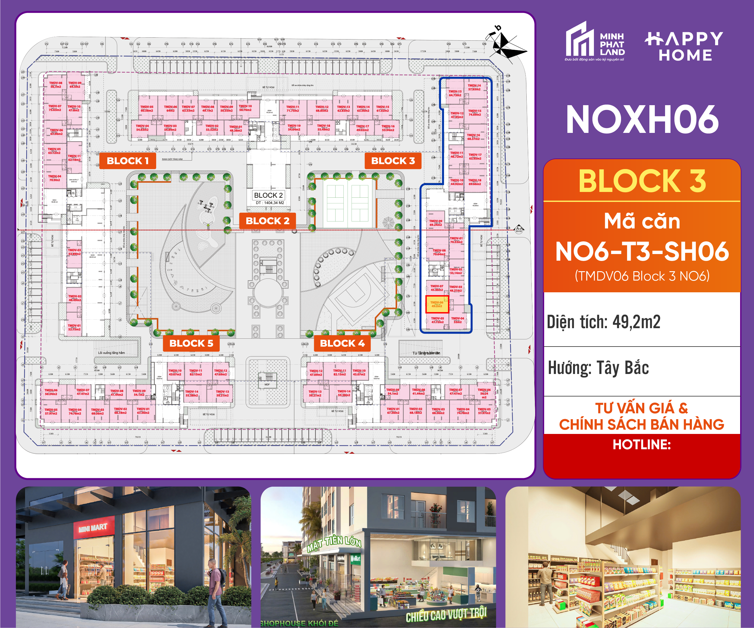 [Giá Tốt Nhất Block 3] Bán Căn NO6-T3-SH06 – 49,20 m2