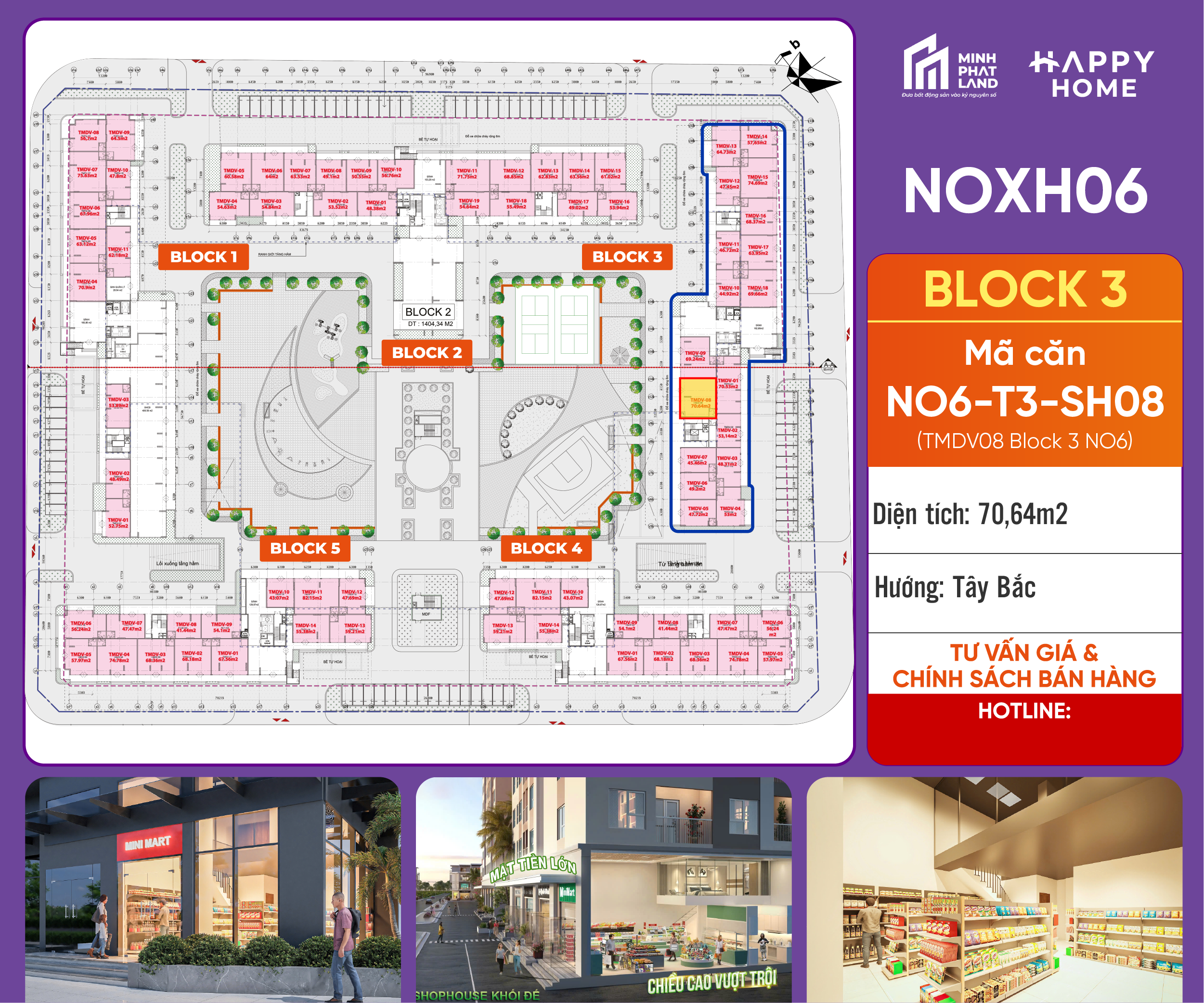 [Diện Tích Lớn - Giá Tốt] Bán Căn NO6-T3-SH08 Block 3 – 70,64 m2