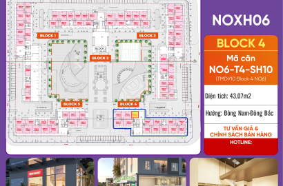 [Căn Góc Nội Bộ] Bán Căn NO6-T4-SH10 Block 4 – 43,07 m2