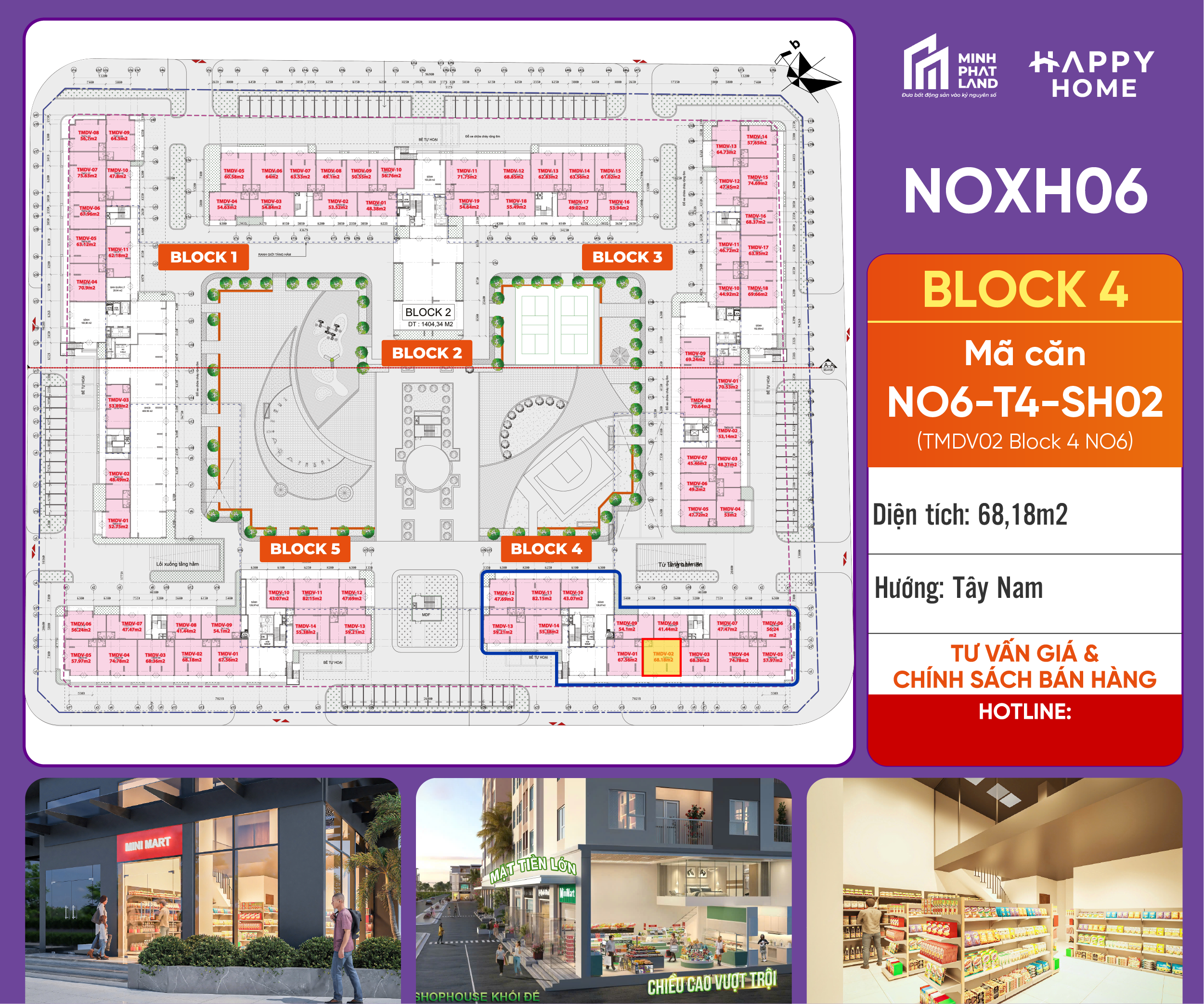 [Chính Chủ] Bán Căn NO6-T4-SH02 Block 4 – 68,18 m2