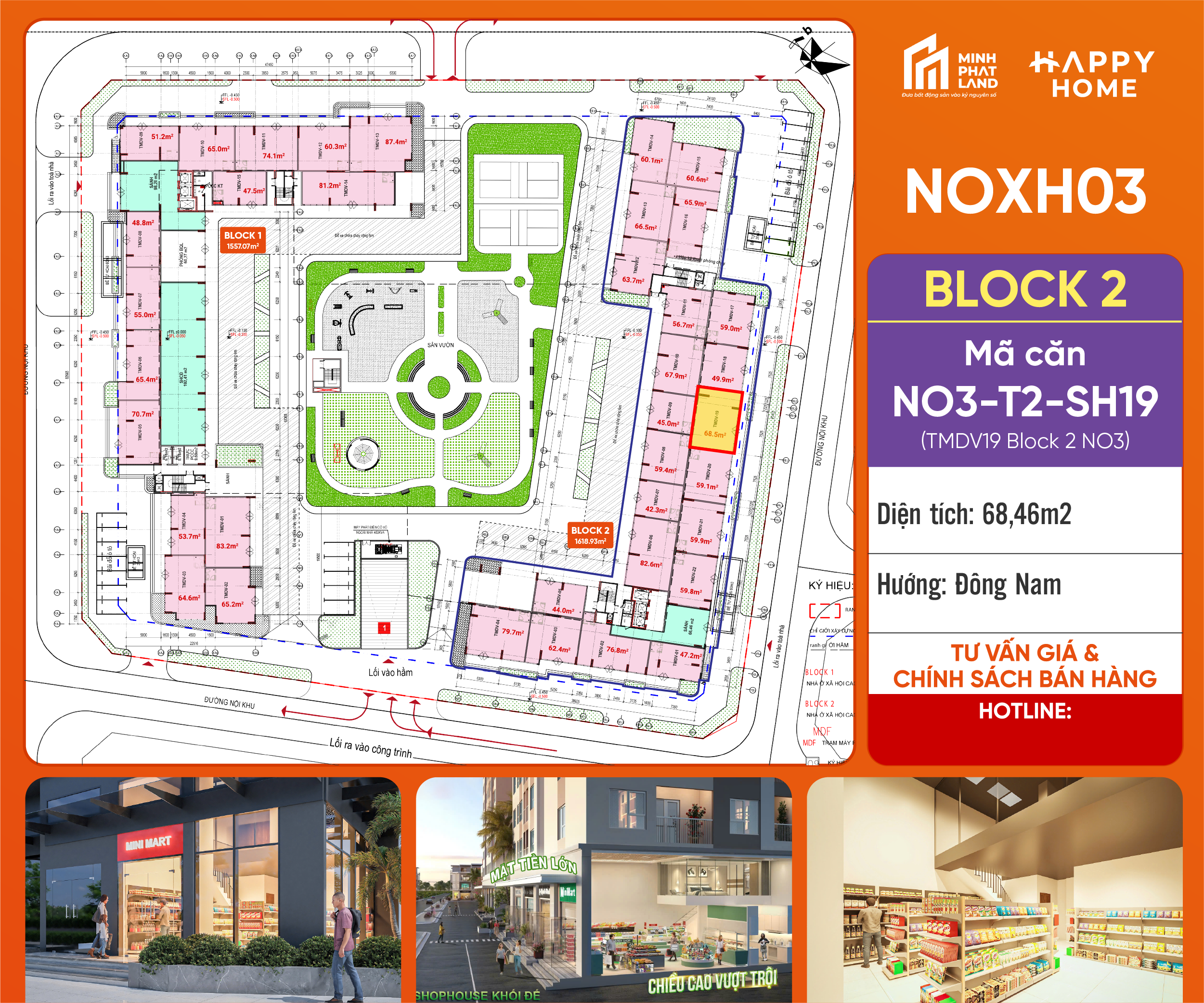 [Căn Góc Đắc Địa] Bán Căn NO3-T2-SH19 Block 2 – 68,46 m2