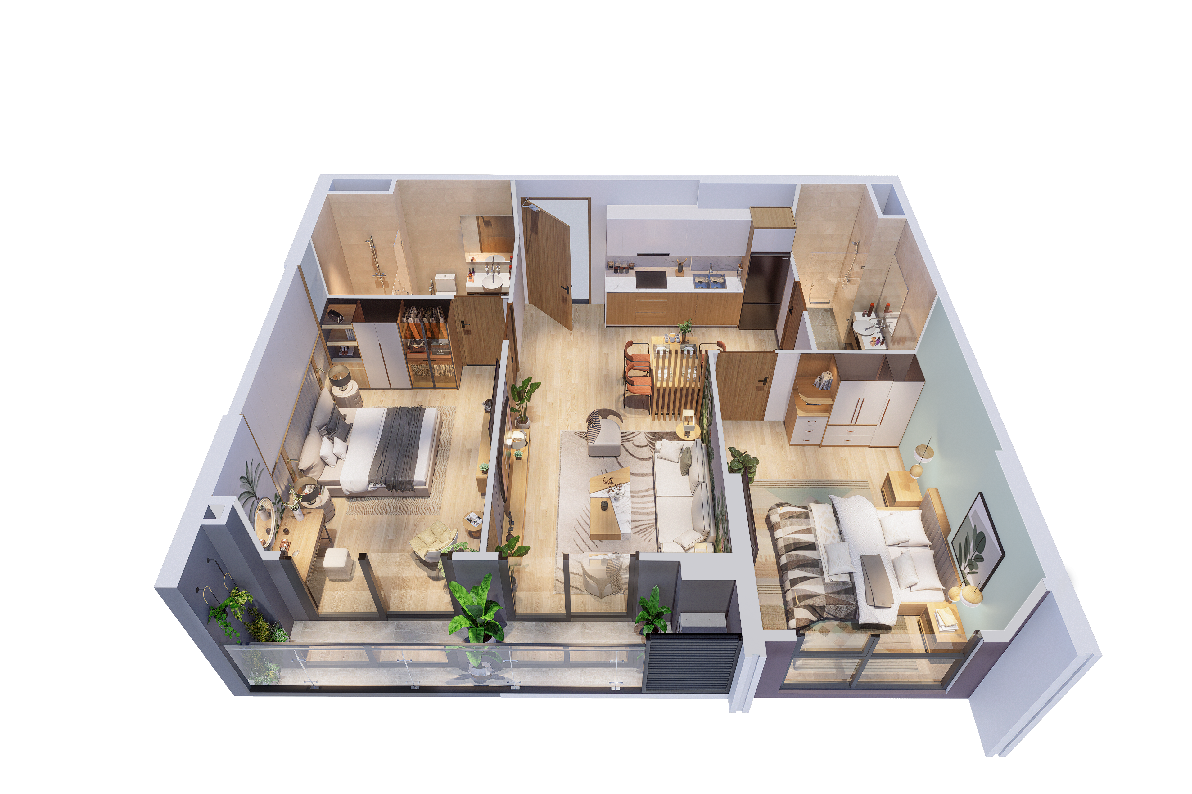 Căn hộ 2 Phòng Ngủ – Mã S21516
